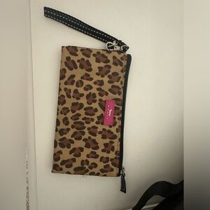 Scout leopard print wristlet hot pink intirior